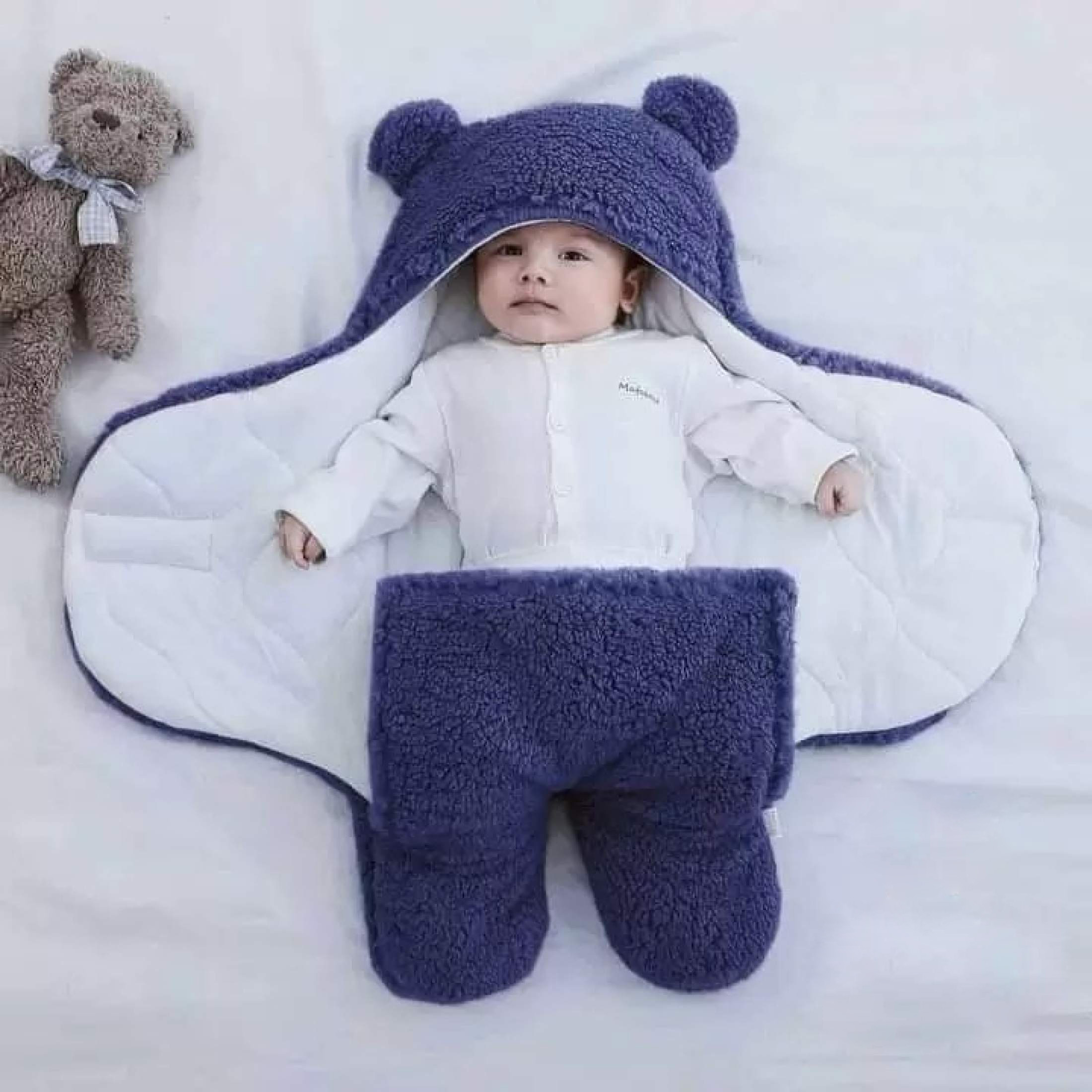 Baby Sleeping Bag Ultra-Soft Fluffy Fleece Newborn Receiving Blanket Infant Boys Girls ClothesSleeping Nursery Wrap Swaddle