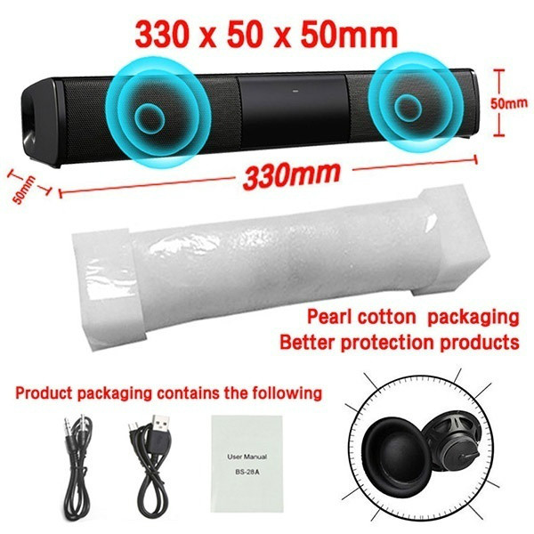 40W Wireless Bluetooth Speaker TV Computer Echo Wall Remote Control Soundbar Portable Radio Home Subwoofer Stereo HiFi Soundbox. 