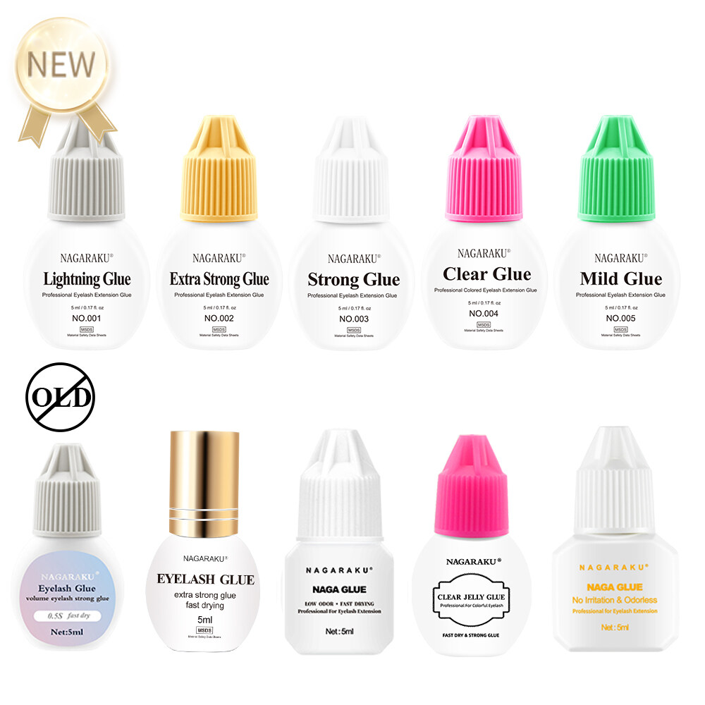 NAGARAKU 5ml fast dry Eyelash Extension Adhesive Russian volume eyelash mega hold glue dry time 0.5s premade fans strong glue. 