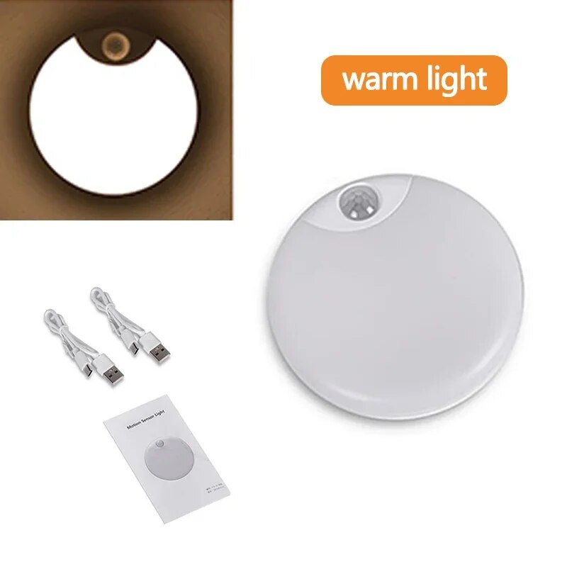 LED Cabinet Lights Motion Sensor Intelligent Human Induction Night Light USB Charging Automatic Lighting for Bedside Wardrobe. 