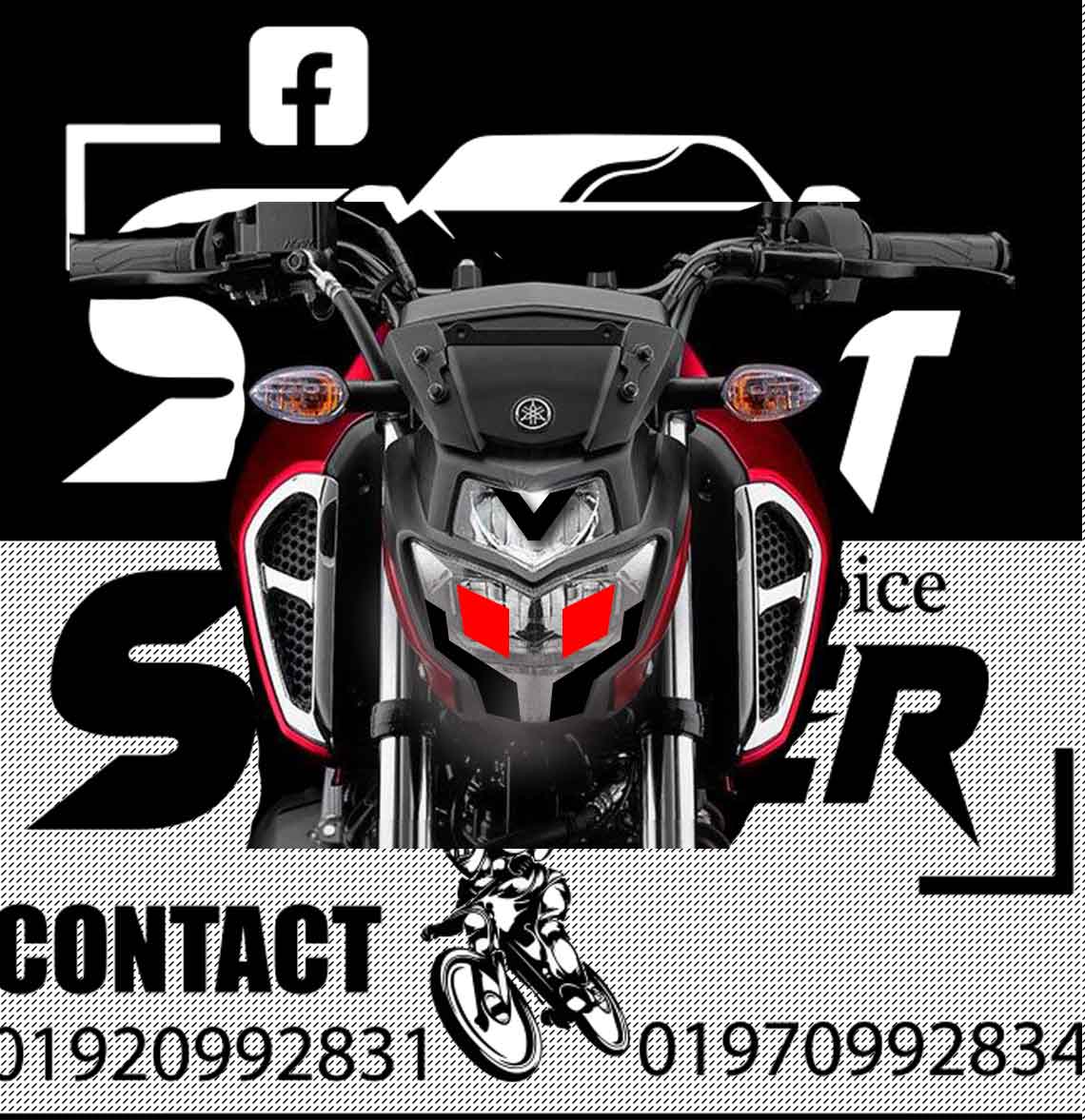 fz v3 head light sticker available premium quality // eye sticker //new headlight sticker. 