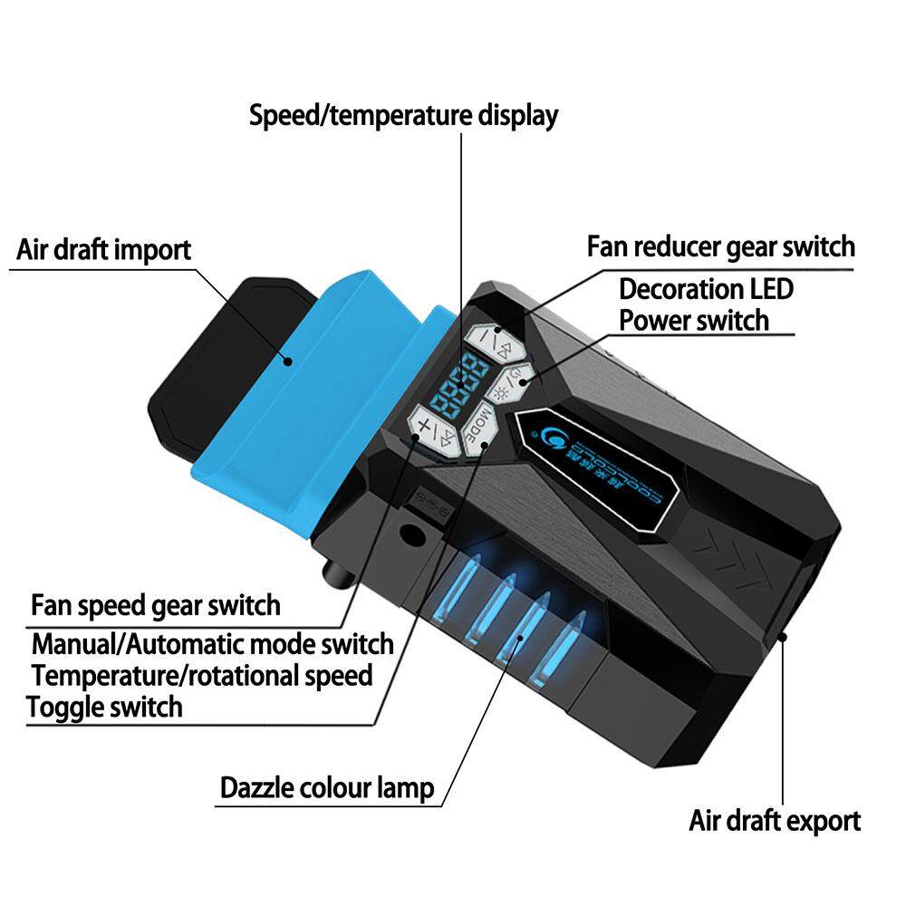 Low Noise Vacuum USB Powered Mini Air Extracting Cooling Fan Radiator LCD Display Adjust Speed For Notebook Laptop. 