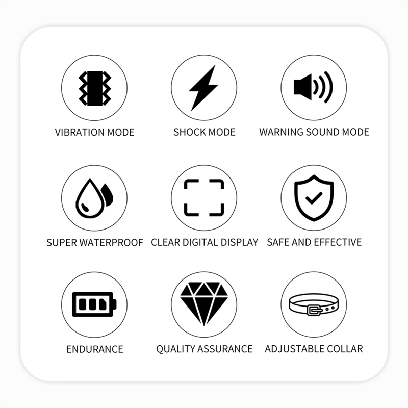 1 PCS HD Digital Display IP67 Waterproof Collar for Dog Rechargeable Bark Stopper (B). 