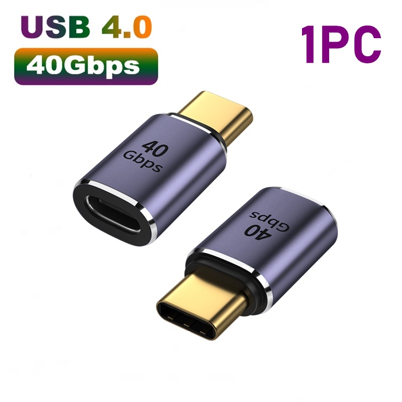 USB C Female To Male Adapter (2 Pack),Type C A Charger Cable Gray