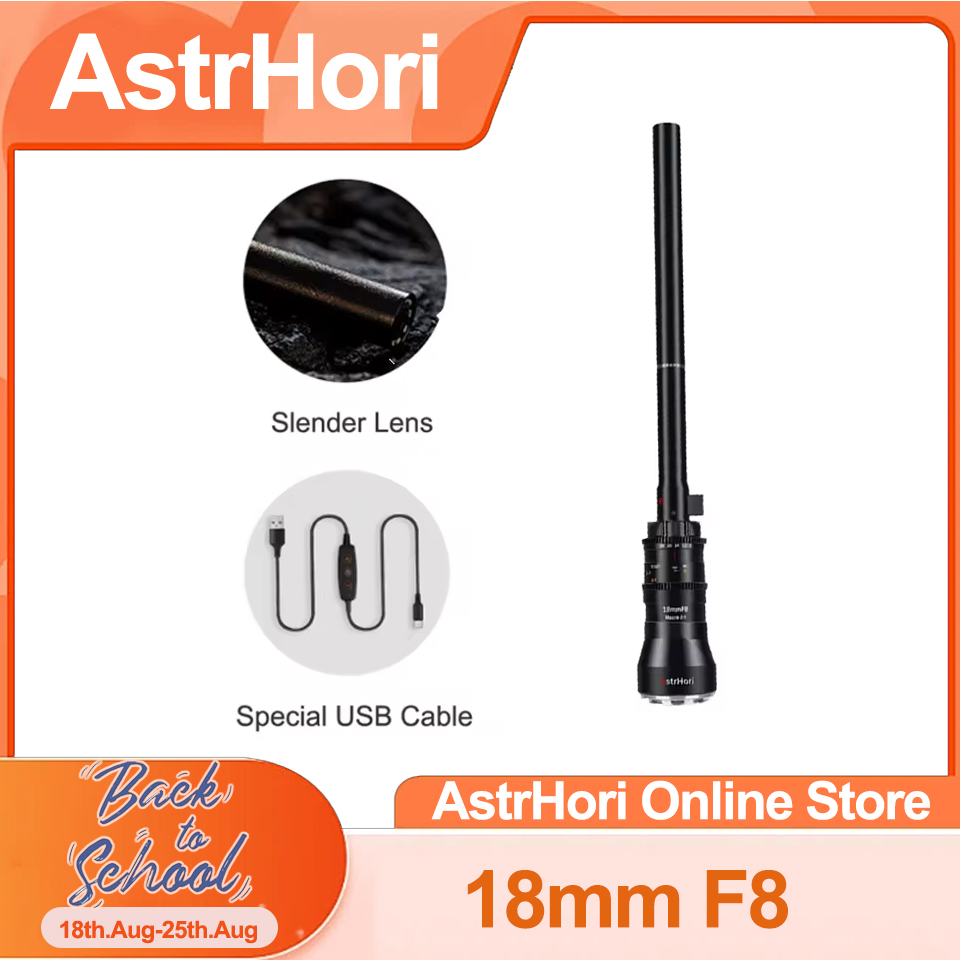 AstrHori 18mm F8 APS-C 2X Macro Probe Lens Front Waterproof Design for Personal Creation/Photography Shoot/Business Activities