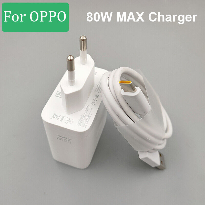 80W SuperVOOC Power Adapter type-C data Cable. 