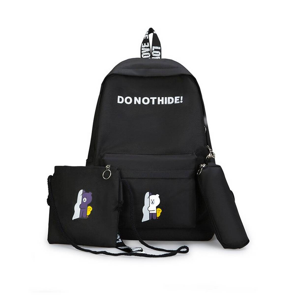 3pcs/Set Backpack Women Canvas Travel Bookbags School Bags for Teenage Girls New 
