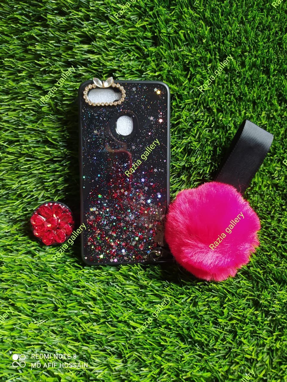 Oppo A5s/A12/F9/F9s for Ladies cover + Pop Up Socket + Pom Pom. 