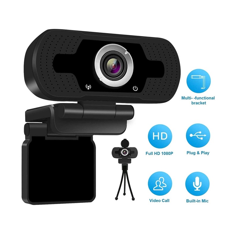 Webcam Full HD 1080P Webcam For Online Teaching Video Calling Recording Web Cam Computer PC Laptop Camera. 