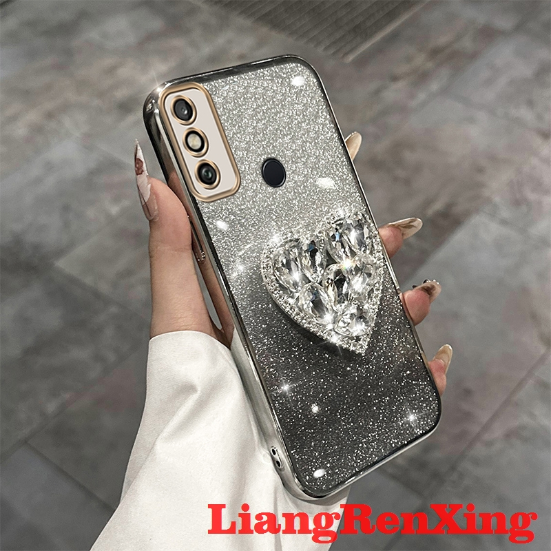 Casing TECNO SPARK 6 GO TECHNO SPARK 6 GO phone case Softcase Silicone shockproof Cover new design luxury Airbag bracket for girl with holder SFQNZJ01. 