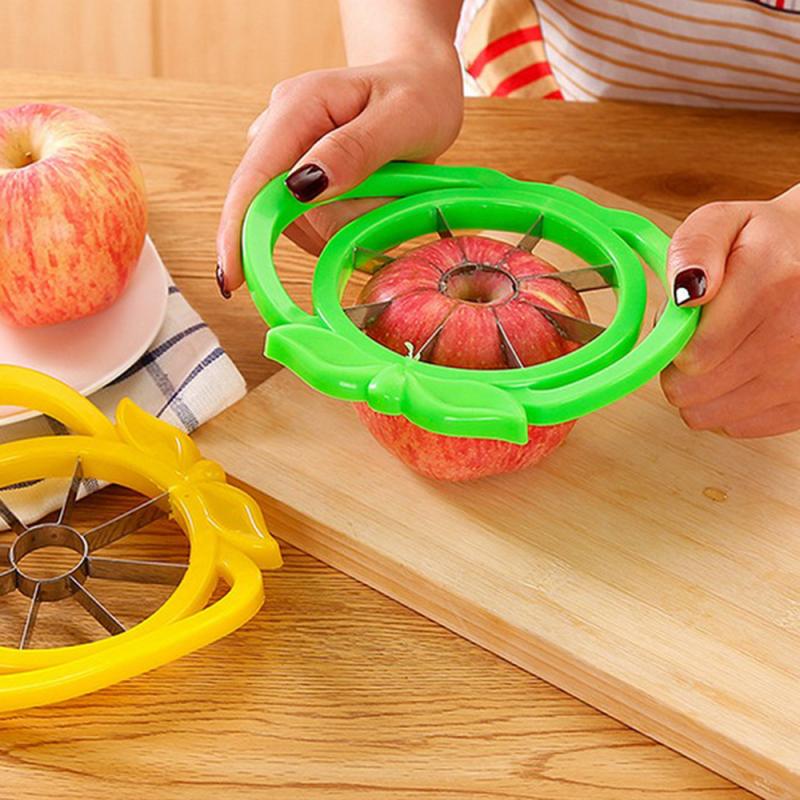 Creative Kitchen Apple Slicer Stainless Steel Blade Apple Slicer Convenient Fruit Slicer Safety Fruit Slicer Kitchen Device Sets-Random Color. 