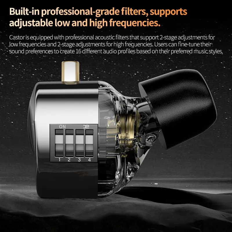 KZ Caster-2 Dynamic High-end Tunable Balanced Armature Headset Audiophile Stage Live Monitoring Earphone Noise Canceling Earbuds. 