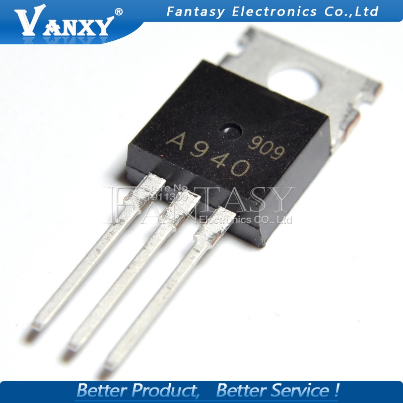 2Pcs- A940 2SA940 2SA-940 KSA940 PNP Transistor 150V 1.5A 25W Silicon Plastic Bipolar Power Transistor TO-220 General Purpose Amplifier Power MOSFET 3 Pin Leads. 
