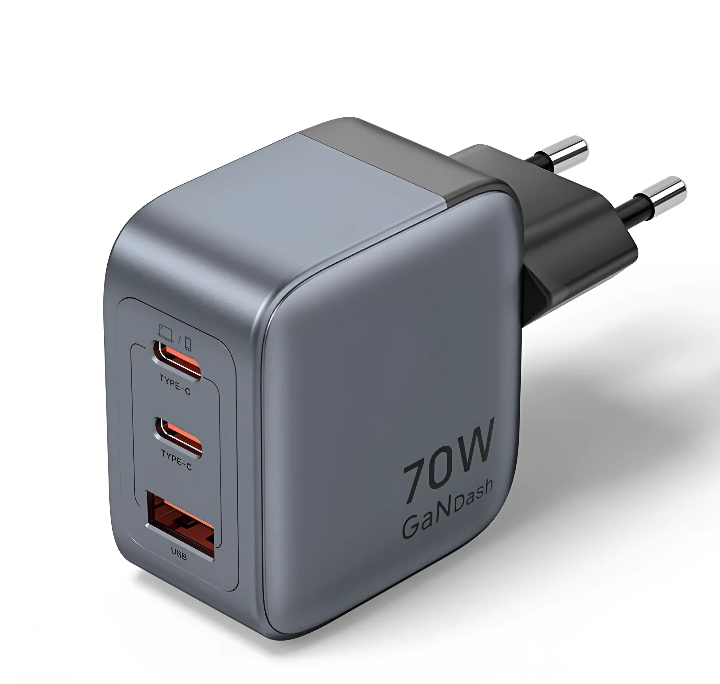 Vention 3-Port GaN USB-C & USB-A Charger 70W, EU Plug