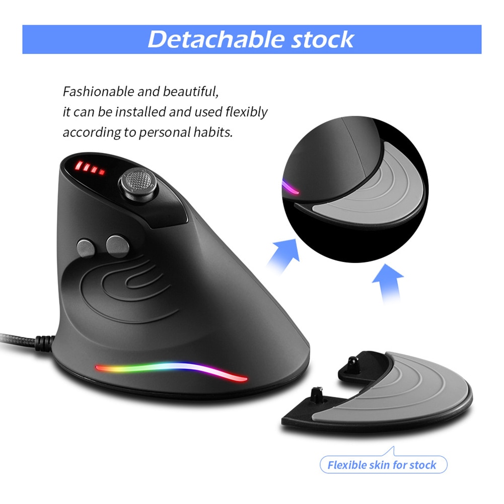 ZELOTES Vertical Gaming Mouse C10 C18 F17 F26 F35 F36 T30 2400-10000DPI RGB Optical Ergonomic Gaming USB Wired/Wireless Mouse. 