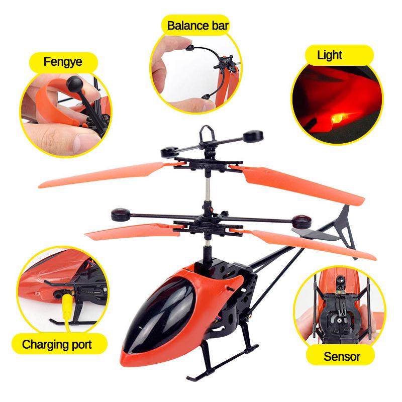 Induction Aircraft Helicopter With Infrared Magic Hand Sensor & Remote Controller Mini USB Rechargeable Helicopter Flying Electric Toys Plane. 