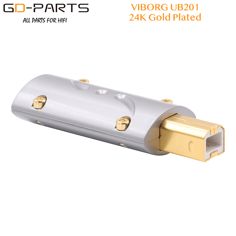 Viborg HI-END USB2.0 złącze wtykowe USB typ A B HiFi DIY kabel USB DAC 24K pozłacane brąz UA201 UB201. 