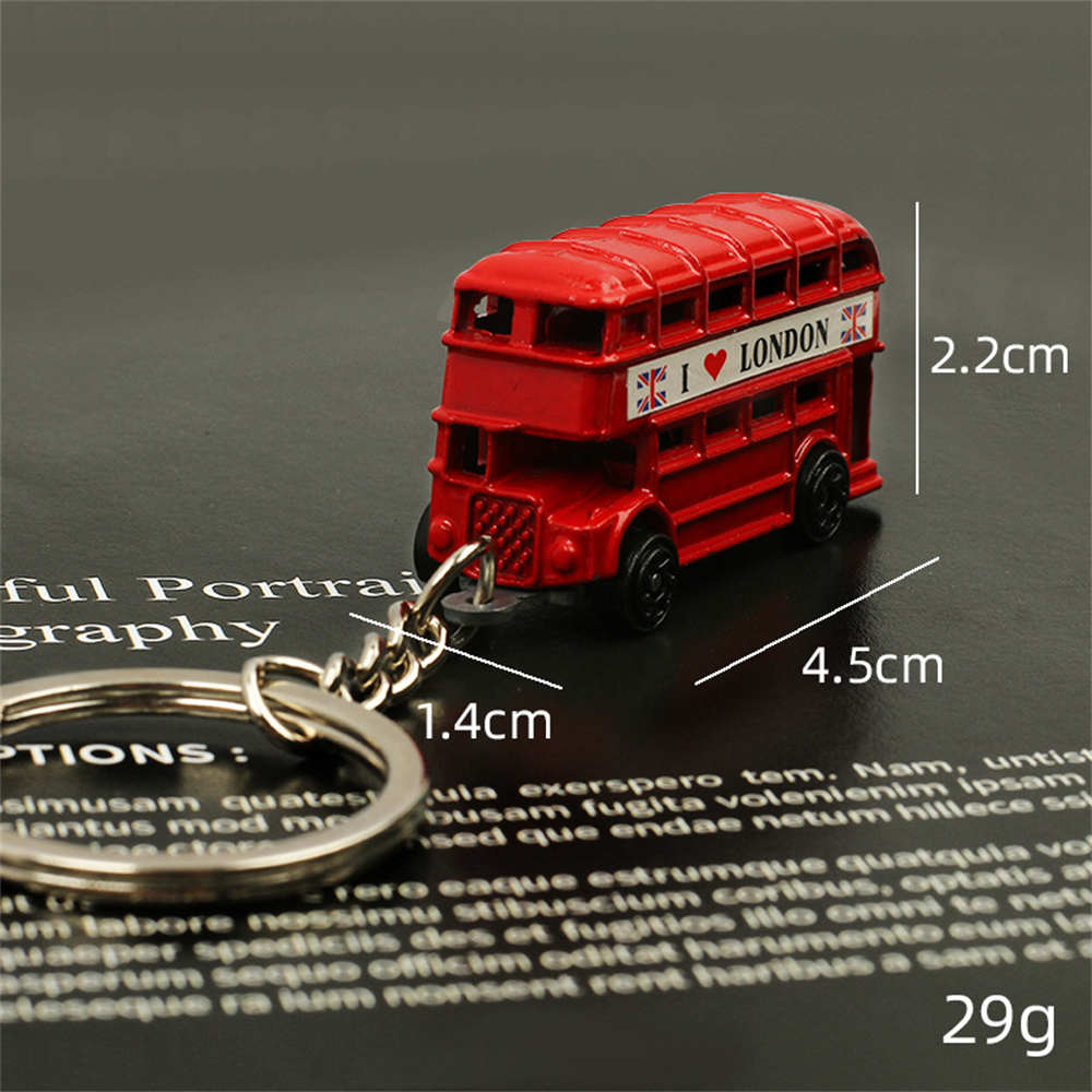 London Double-decker Bus Keychain Mini Car Keyring Wallet Backpack Trinket Charm Souvenir Children's Day Accessories Key Holder. 