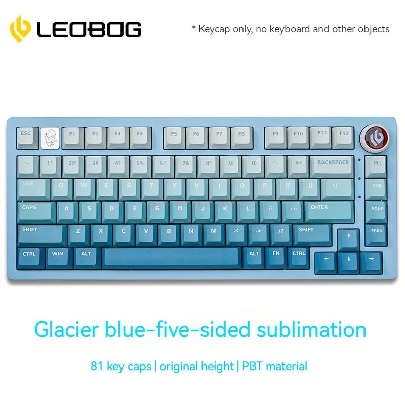 Leobog Hi75 Mechanical Keyboard Kit 81 Key Caps Pbt Thermal Sublimation Gradient Original Height Game Keyboard Caps Accessories. 