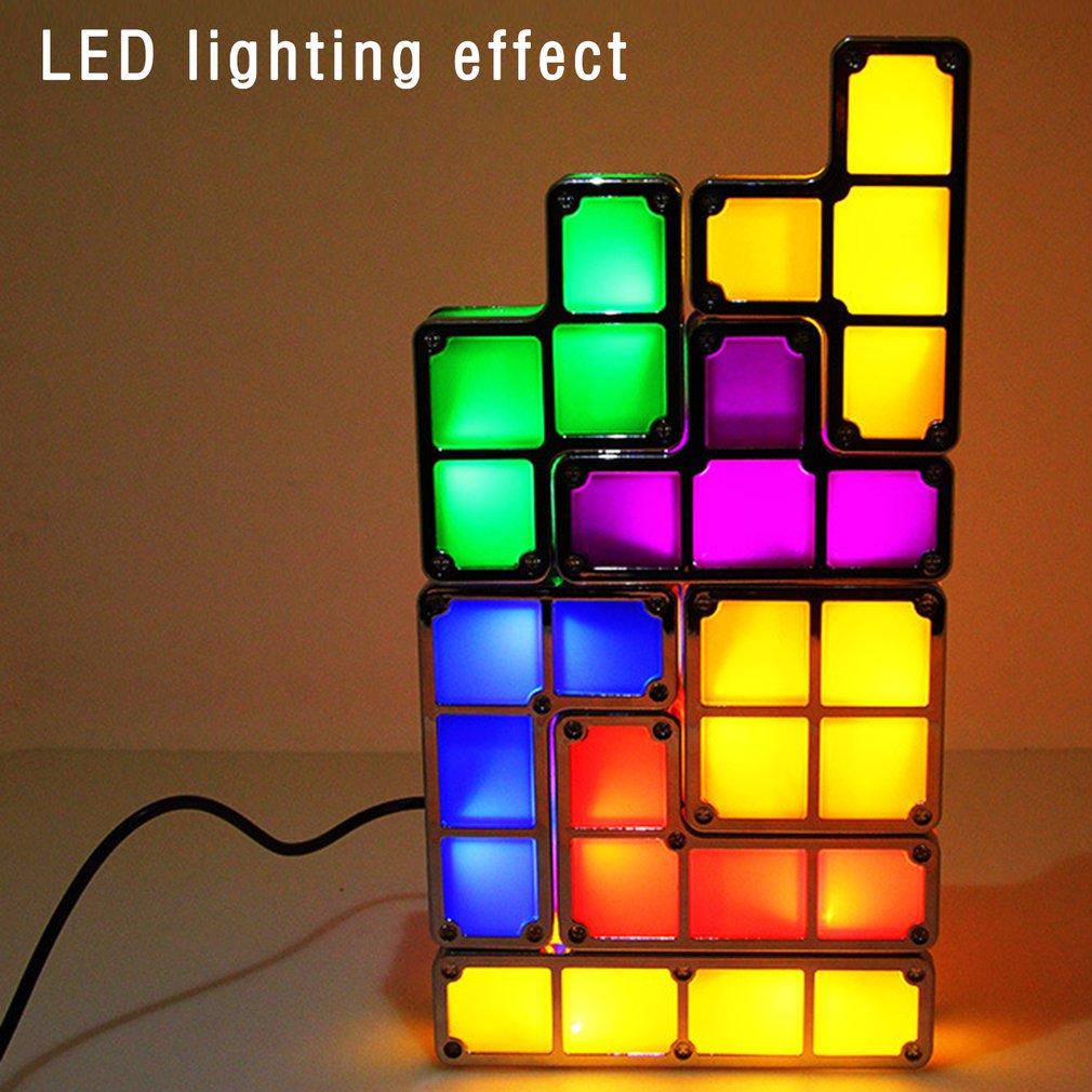Tetris Lamp Stackable Led Night Light Building Block Lamp Tabletop Ornaments. 