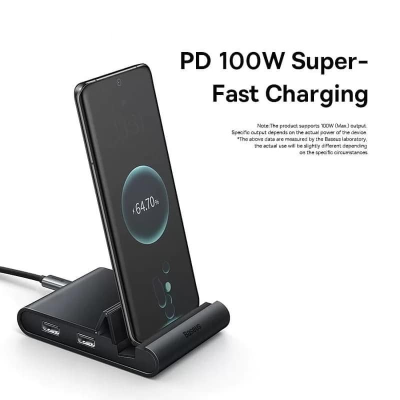 Baseus Mate Docking Type-C Mobile Phone Intelligent HUB Docking Station Pro - black. 