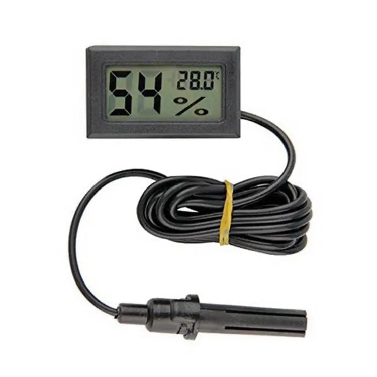 Humidity Meter & Thermometer Hygrometer LCD Digital Probe - Black
