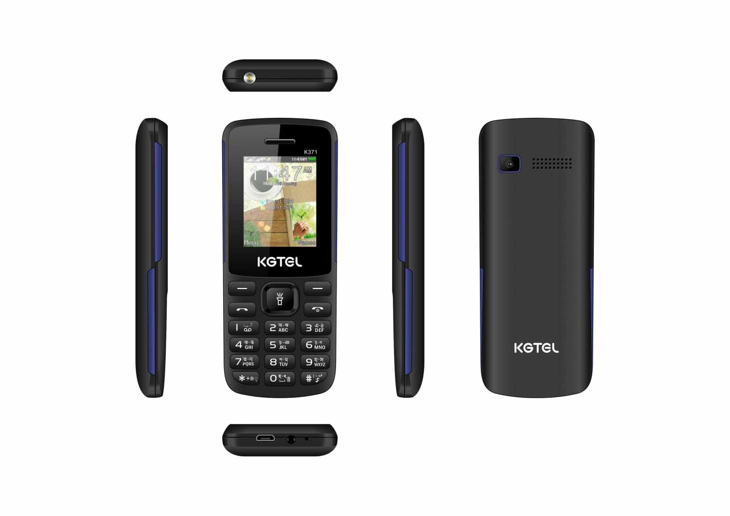 Bytwo k371 feature phone with 1year warrenty colour black kg tel