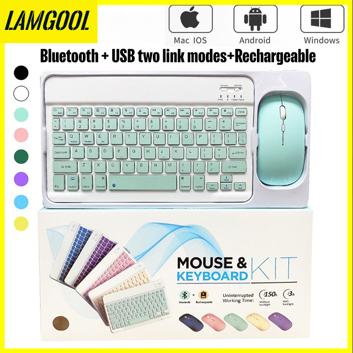 7 inch For Coumpter Bluetooth Wireless Keyboard Mouse For Android IOS Windows Phone Tablet Mice & Keyboard Combos. 