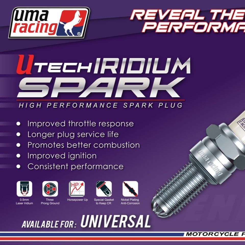 UMA RACING HIGH PERFORMANCE UTECH IRIDIUM SPARK PLUG 1 PIECE. 
