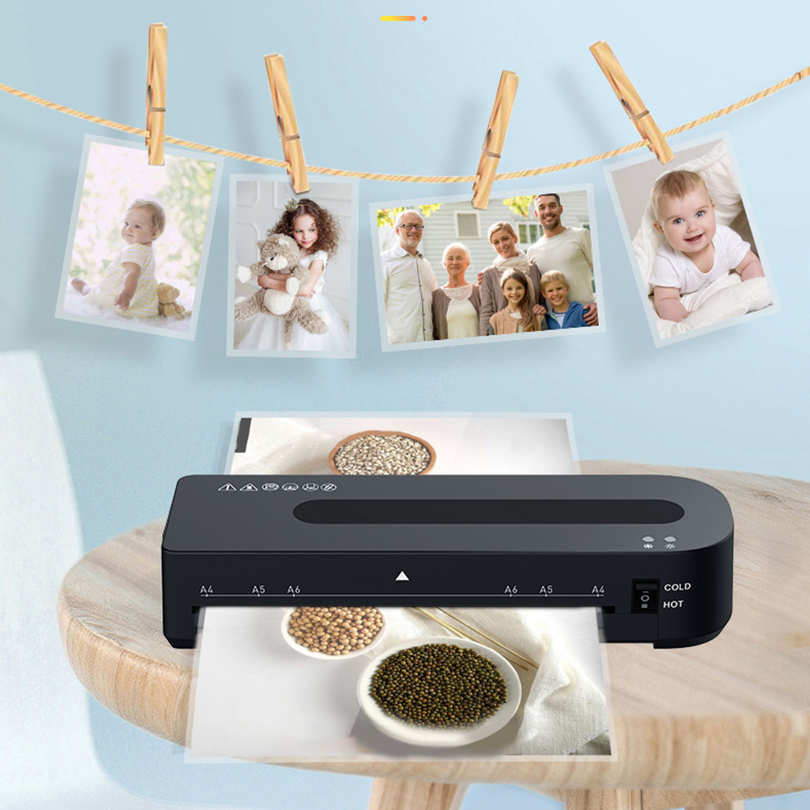 Laminating Machine Photo Laminator High Efficiency US Plug 110-120V for Files. 