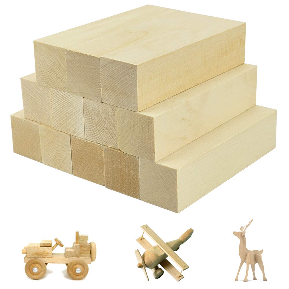 Whittling and Carving Wood Blocks Unfinished Wood Blocks Basswood Carving Blocks Soft Wood Set for Carving Beners. 