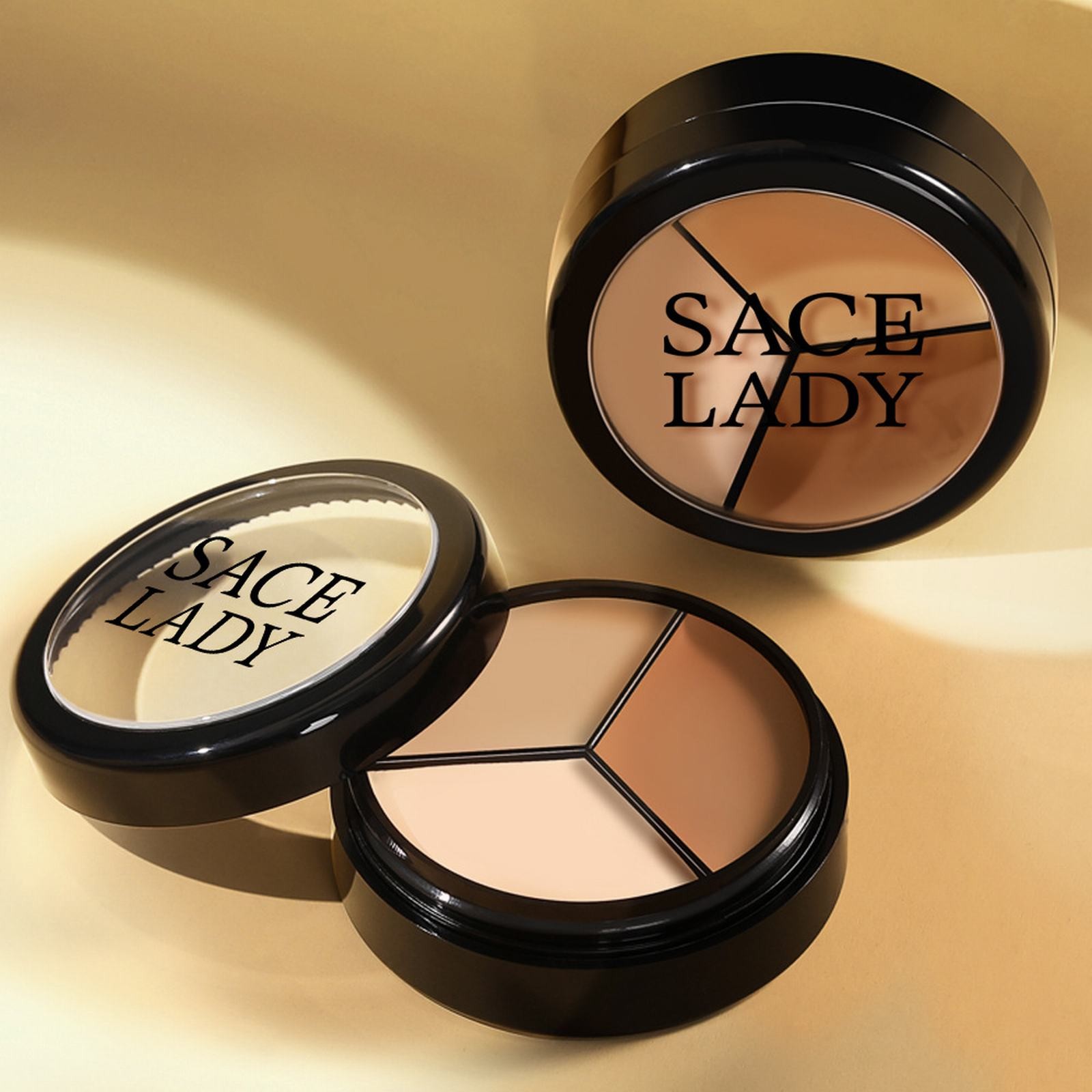 Tri Color Concealer Covers Spots Waterproof Foundation Makeup Foundation Concealer Full Cover Oil Control Face Base Makeup. 