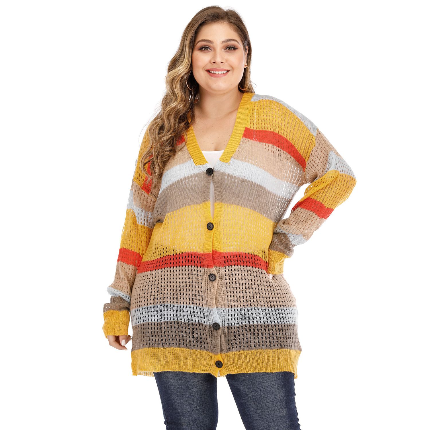 multicolor long cardigan