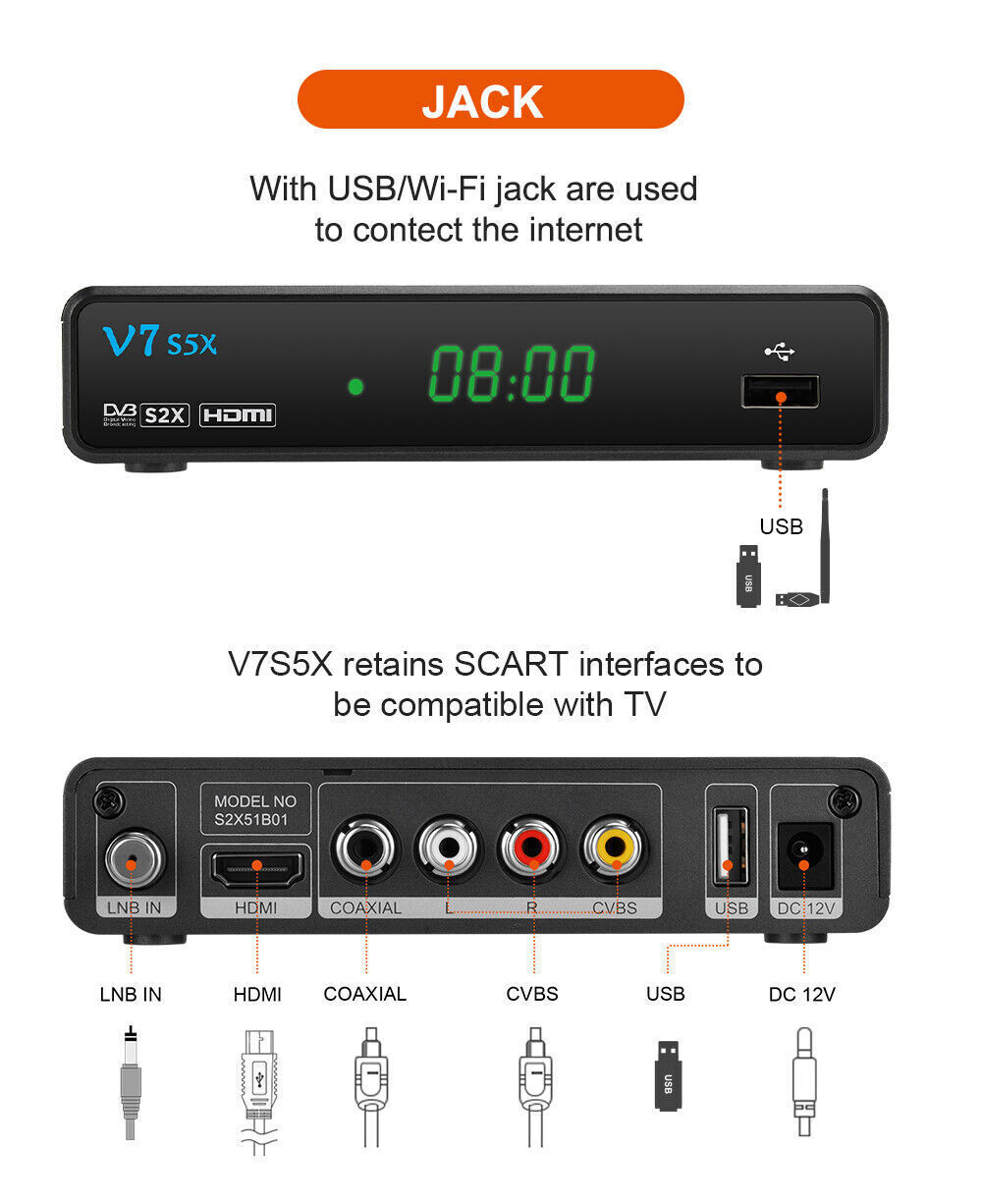 GTmedia V7 S5X DVB-S S2S2X VCM ACM lacam Multi-Stream V7S HD Odbiornik satelitarny Set Top Box vs solovox v6s mini. 