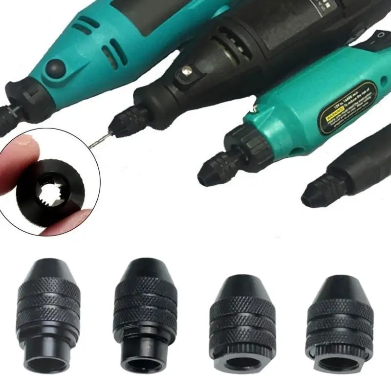 Mini Drill Chuck Keyless Drill Bit Adapter For Dremel Corded Rotary Tools Self-Tighten Electric Drill Bits Collet Fixture Tools. 
