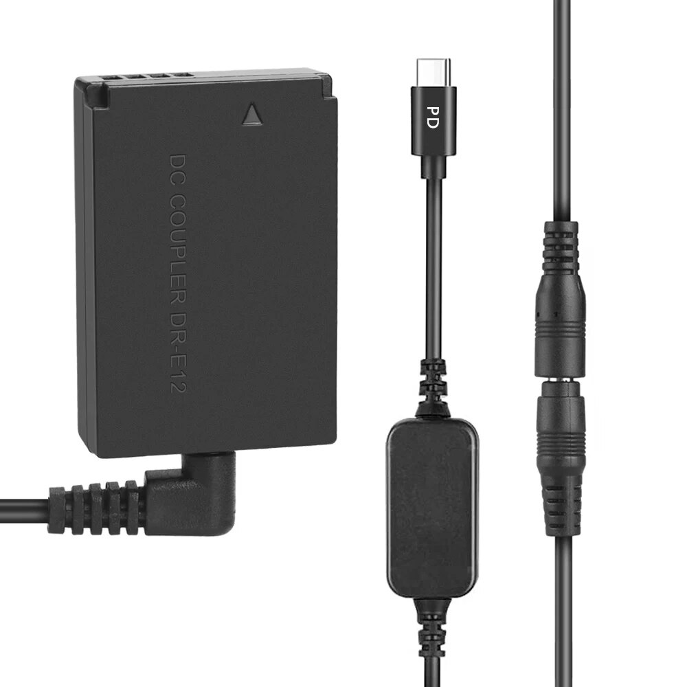 LP-E12 LPE12 ACK-E12 USB TYPE-C Cable Dummy Battery DR-E12 PD Adapter for Canon EOS M2 M10 M50 M100 M200 Cameras