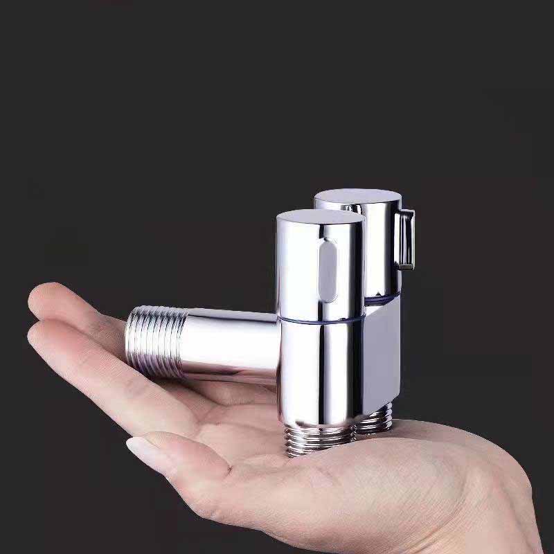 （New）1Pc G1/2 Zinc Alloy Three-way Filling angle Valve wall mount One Into Two Out water Cleaning prayer bathroom Acceorie. 