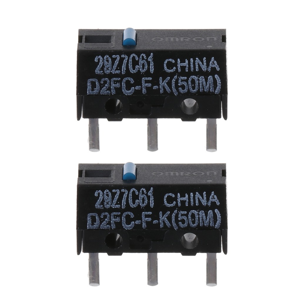 2Pcs OMRON D2FC-F-K(50m) Blue Dot Mouse Micro Switch. 
