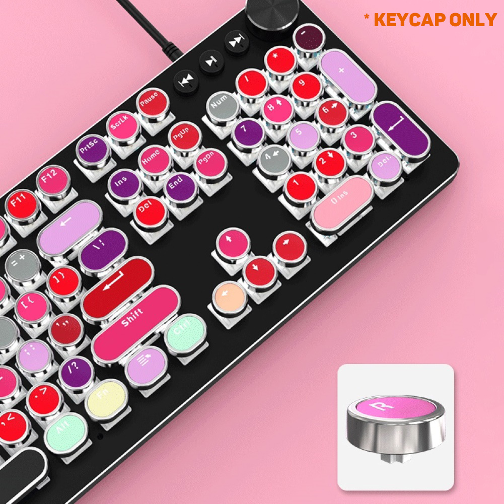 104Pcs/Set PBT Universal Round Key Cap Keycaps for Cherry MX Mechanical Keyboard. 
