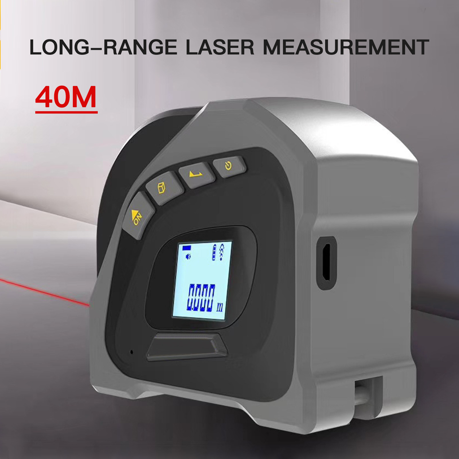 Digital Laser Distance Meter Laser Measure 131Ft/40M Tape Measure 16Ft/5M for Measuring Length Area Volume. 