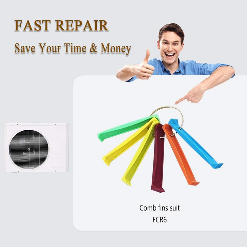 NANLIY- Fcr6 Fin Comb Set Plastic Colored Fin Coil Comb Radiator Fin Comb Straightener Condenser Coil Fin Comb. 