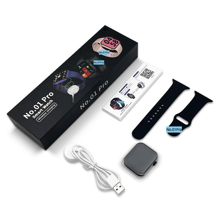 No.01 Pro Smart Watch IP67 Waterproof Calling Feature 1.75 Inch SmartWatch with Wireless Charging Pad. 