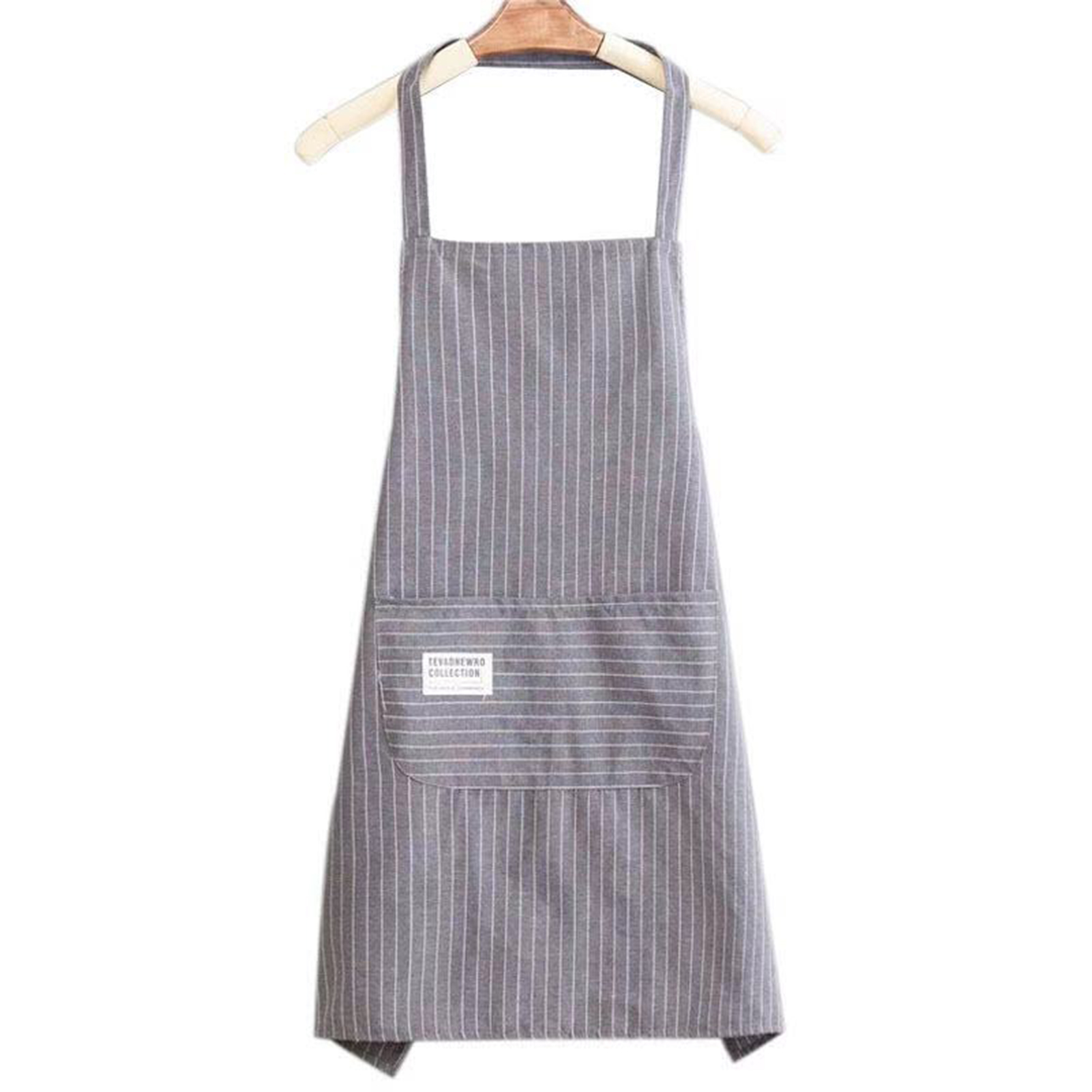 Bib Apron Fixed Strap Striped Pted Long Kitcn Cf Bib