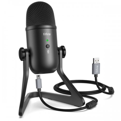 USB Podcast Microphone for Recording Streaming, Condenser Computer Gaming Mic for PC. 