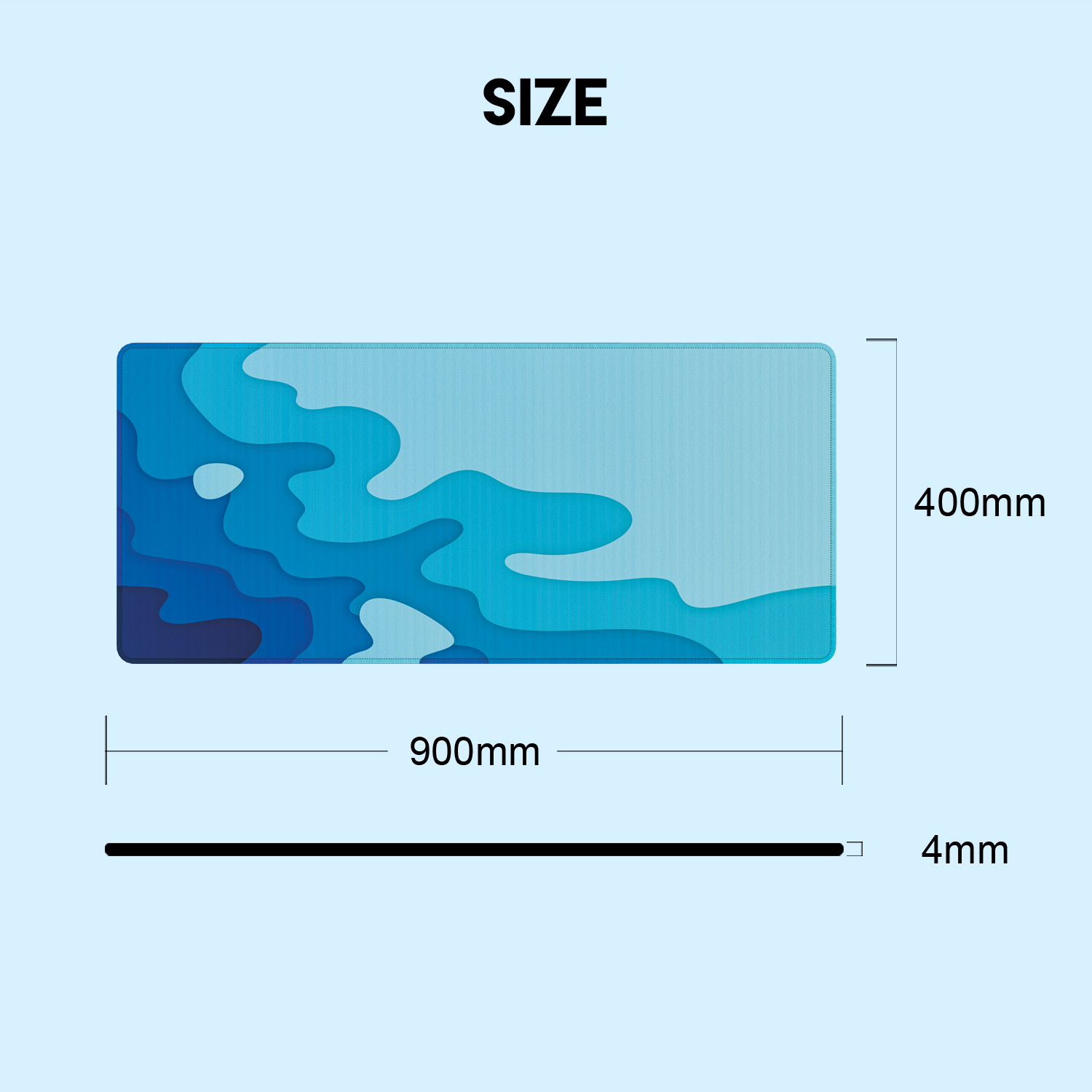 FANTECH ATO MP905 VIBE EDITION DESK MAT Durable Edge Stitching Water Proof Silky Smooth Surface Anti-Slip Base Mousepad Size 900x400x4mm For Gaming Gamers Design Seaside Wave. 