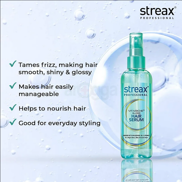 Indian Streax Professional Vitariche gloss Hair serum- 115 Ml