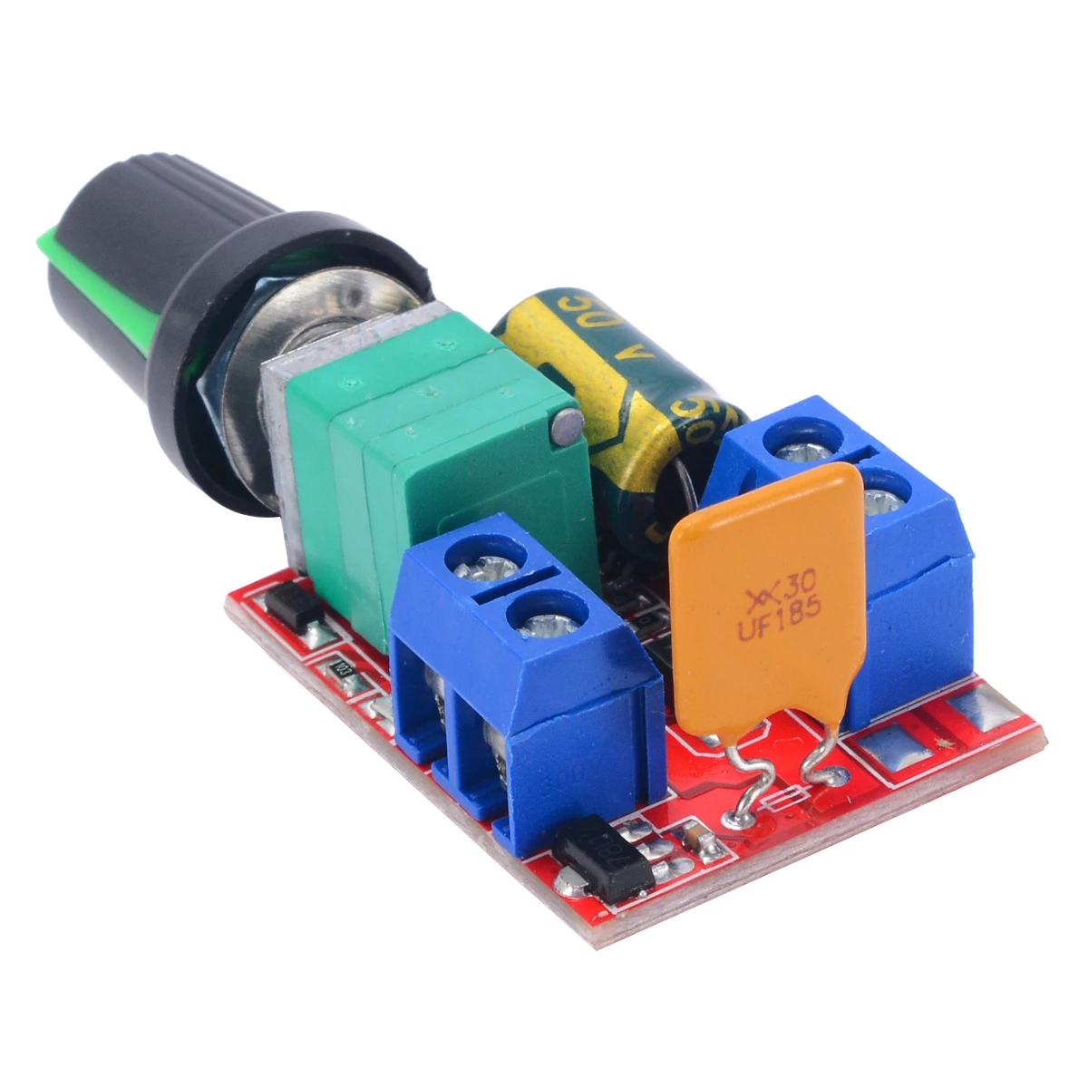 Electrical Motor Speed Controller Module 3-35V 12V 24V PWM DC Motor Speed Control Regulator Adjustable Switch LED Fan Dimmer- Red 2 Connector. 
