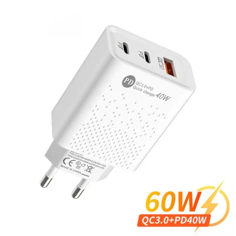 USB Wall Charger QC3.0+PD40/20W USB Cube Power Adapter Multi-port Cellphone Charger US/EU Plug Travel Charger Adapter For Phone. 