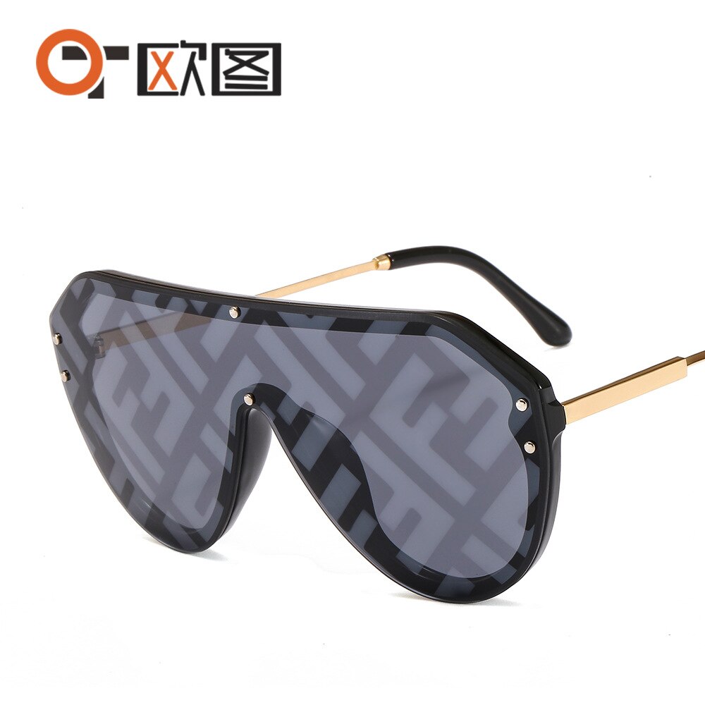 【happy one】black-teanew arrival women big oval fashion fendii sunglasses oversized festival oculos de sol feminino. 