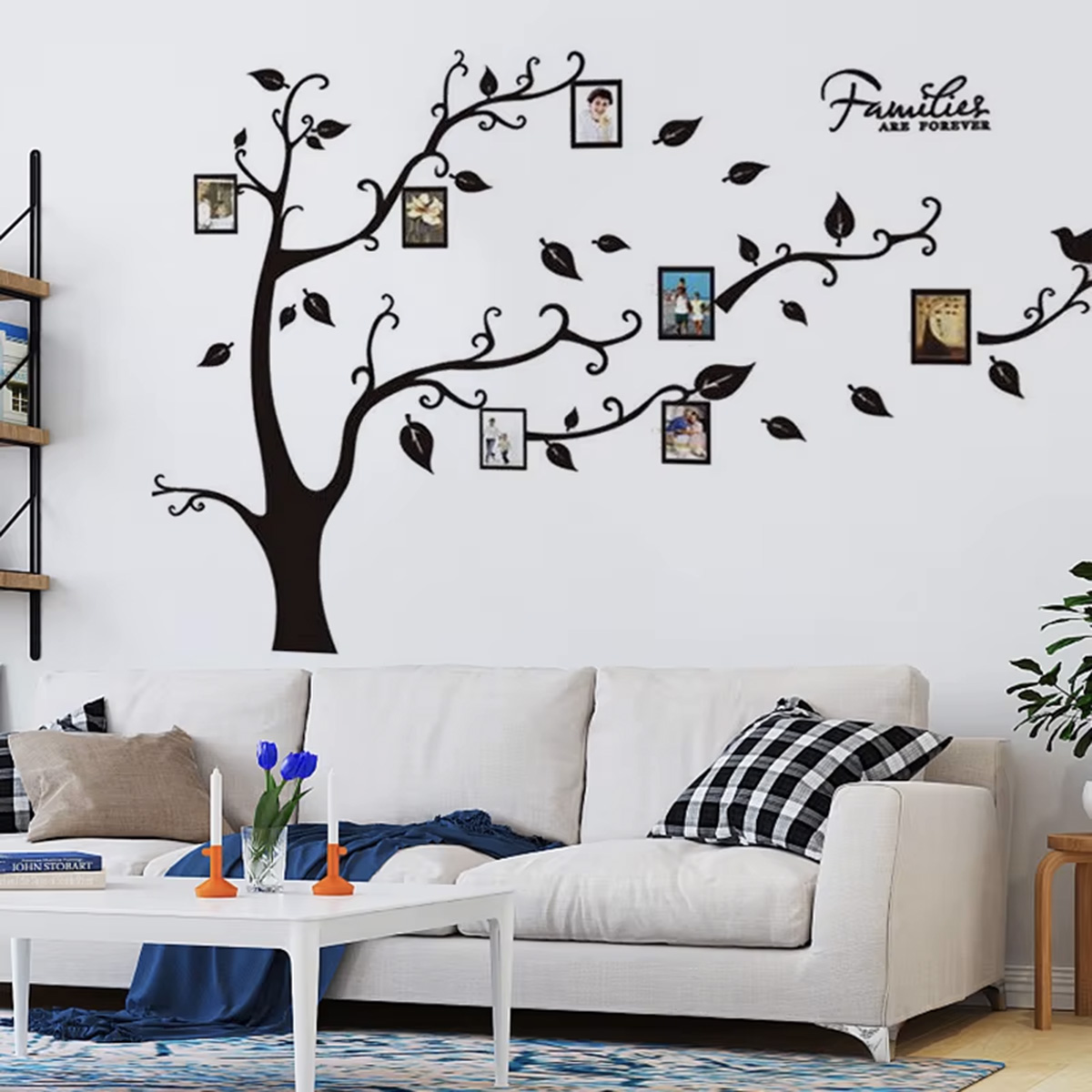PVC wall sicker- black tree and birds. 